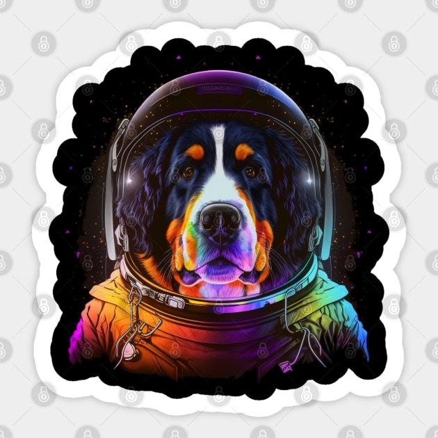 Bernese Mountain Dog Astronaut in Outer Space Funny Cosmic Explorer Sticker by Sports Stars ⭐⭐⭐⭐⭐